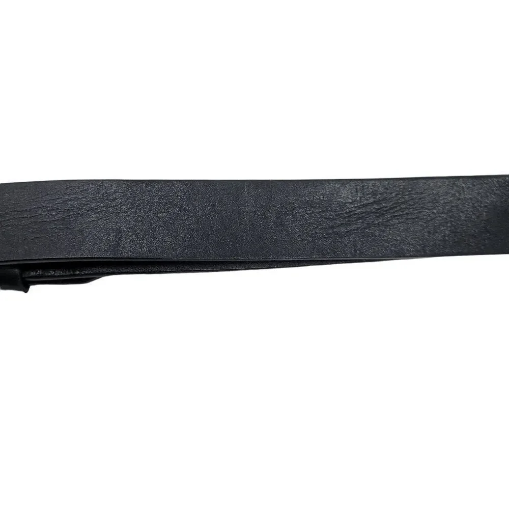 Vintage Polo Jeans Genuine Leather Belt M Fold Over Hook Loop Closure Logo‎